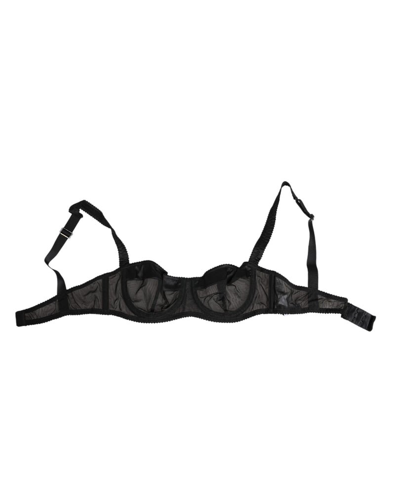Dolce & Gabbana Black Sheer Mesh Underwire Bra