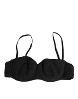 Dolce & Gabbana Black Polyester Embroidered Underwire Bra