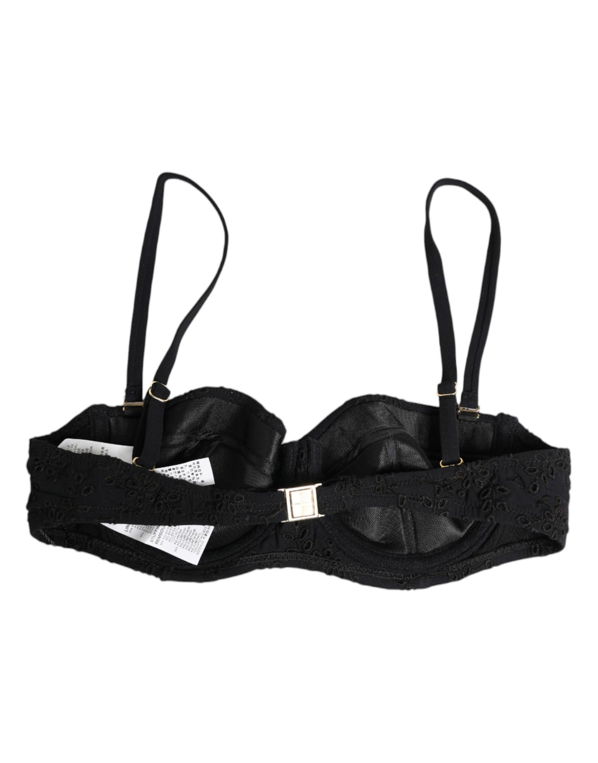 Dolce & Gabbana Black Polyester Embroidered Underwire Bra