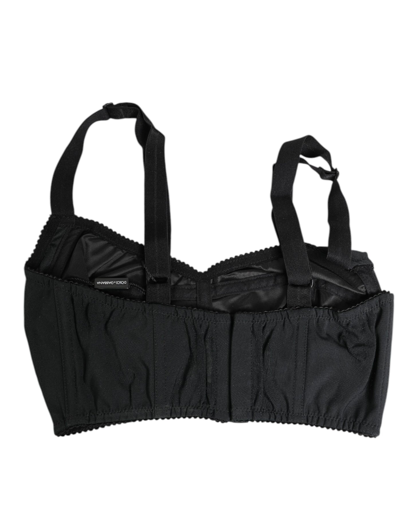 Dolce & Gabbana Black Stretch Nylon Bustier Bra Underwear