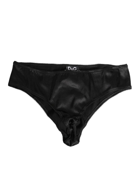 Culotte slip en satin noir extensible Dolce &amp; Gabbana - Lingerie femme