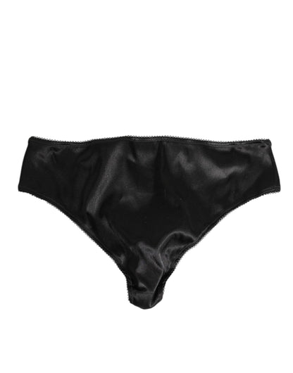 Culotte slip en satin noir extensible Dolce &amp; Gabbana - Lingerie femme
