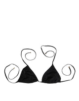 Dolce & Gabbana Black Embroidered Triangle Bikini Top