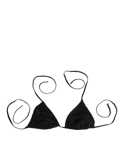 Dolce & Gabbana Black Embroidered Triangle Swimwear Underwear