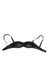 Dolce & Gabbana Black Silk Satin Wireless Lingerie Bra
