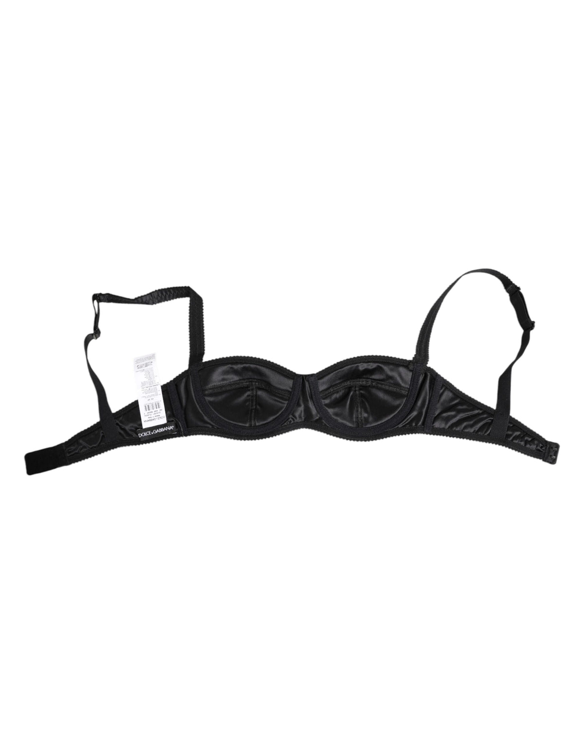Dolce & Gabbana Black Silk Satin Wireless Lingerie Bra