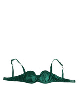 Dolce & Gabbana Green Satin Semi-Padded Underwire Bra
