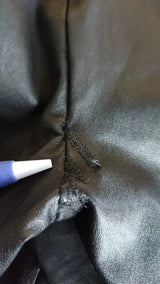 Dolce & Gabbana Pantalons en Cuir Noir à Taille Élastique