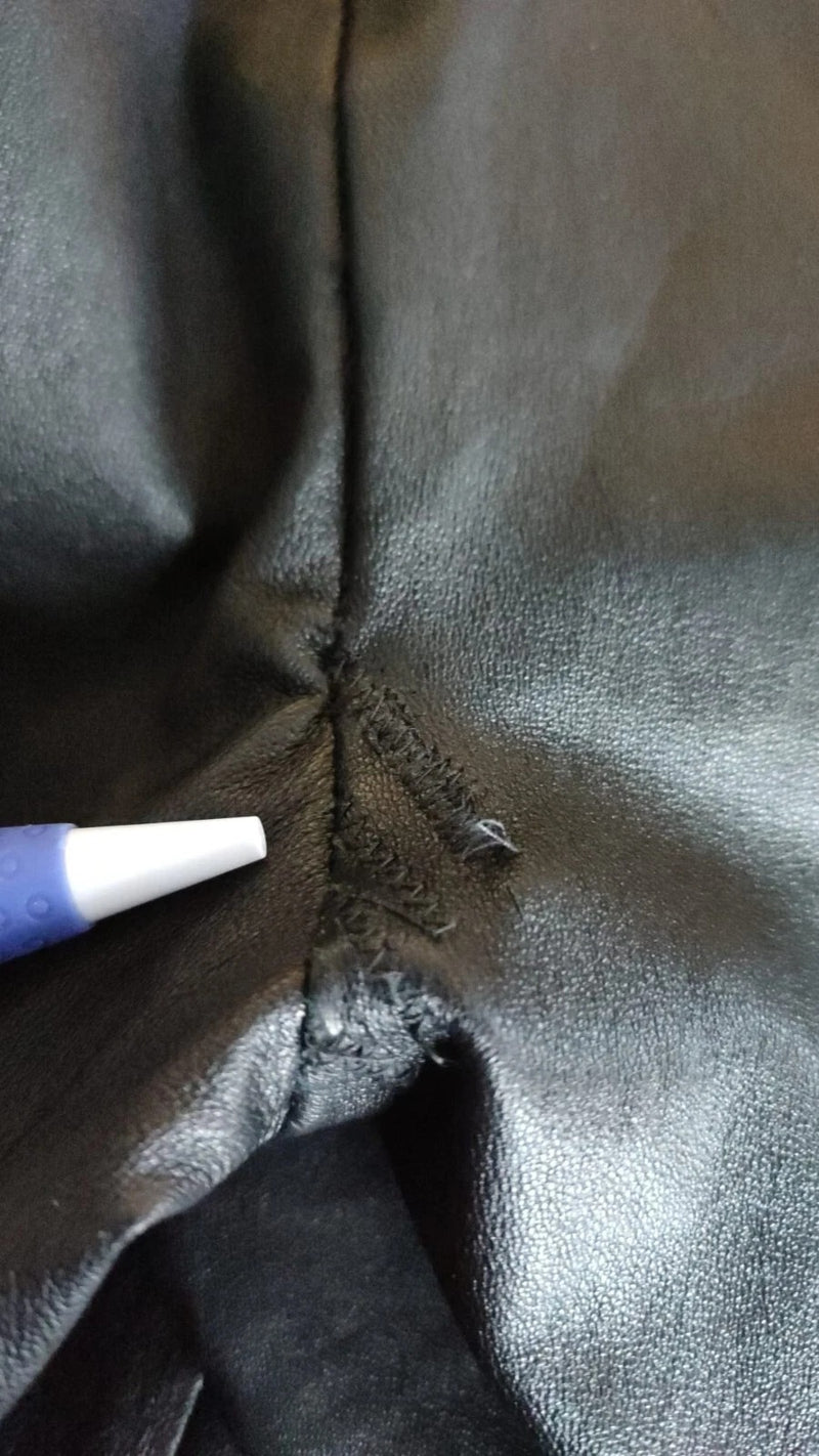 Dolce & Gabbana Black Leather Elastic Waist Trouser Pants