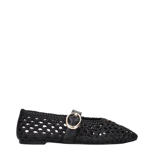 Zwarte leren balletpumps van Stuart Weitzman