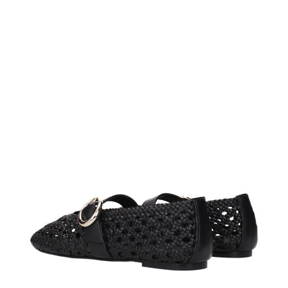 Zwarte leren balletpumps van Stuart Weitzman