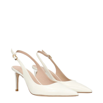 Escarpins à talons hauts en cuir beige de Stuart Weitzman