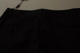 Dolce & Gabbana Pantalon à Rayures Noires Taille Mi-Haute