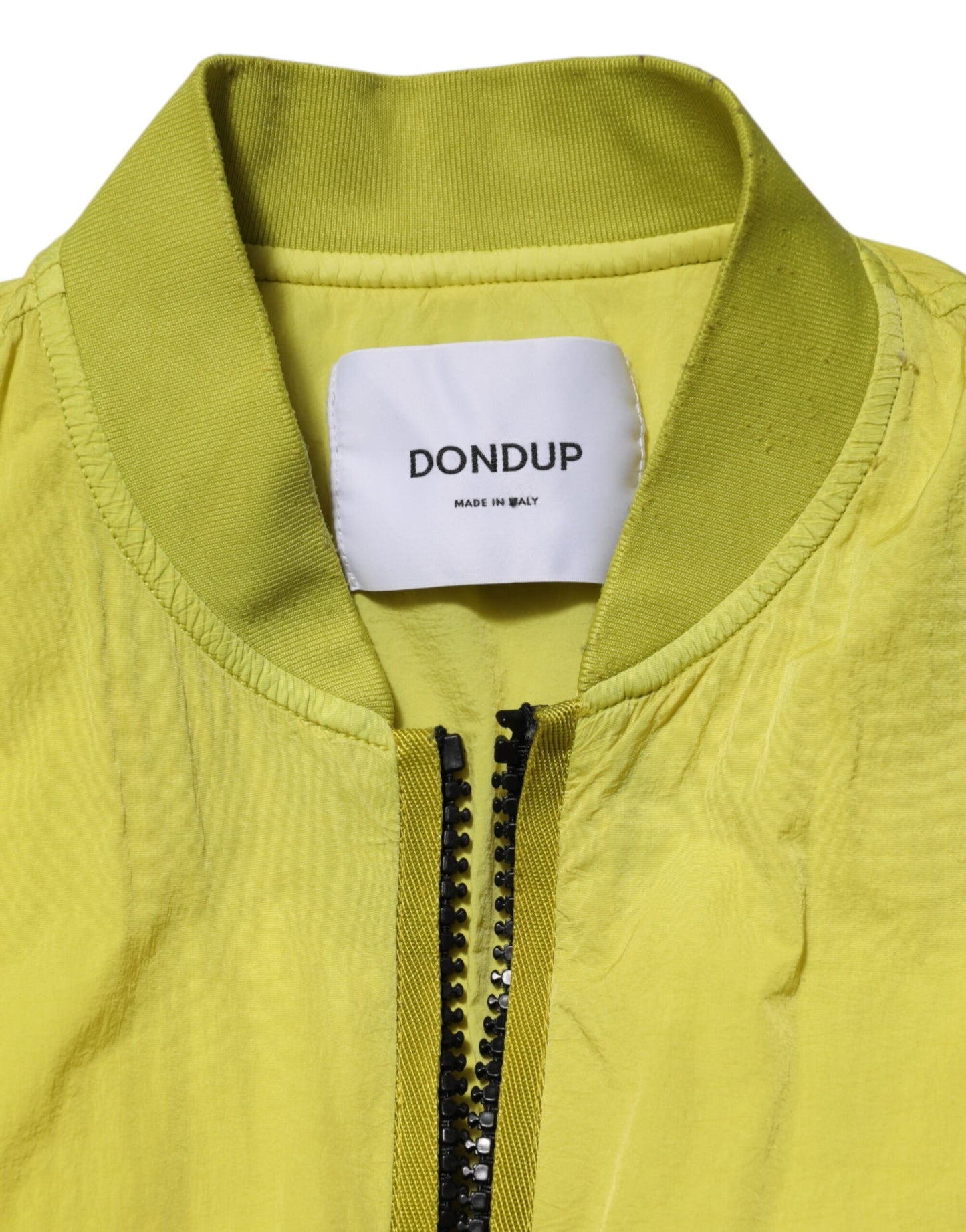 Veste bomber à fermeture éclair en polyamide jaune pour femme de Dolce & Gabbana
