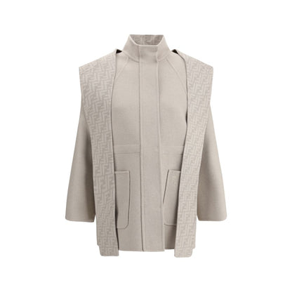 Manteau en laine Fendi avec capuche amovible