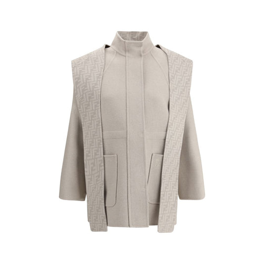 Manteau en laine Fendi avec capuche amovible