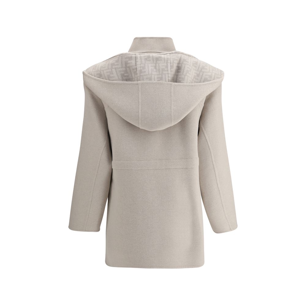 Manteau en laine Fendi avec capuche amovible