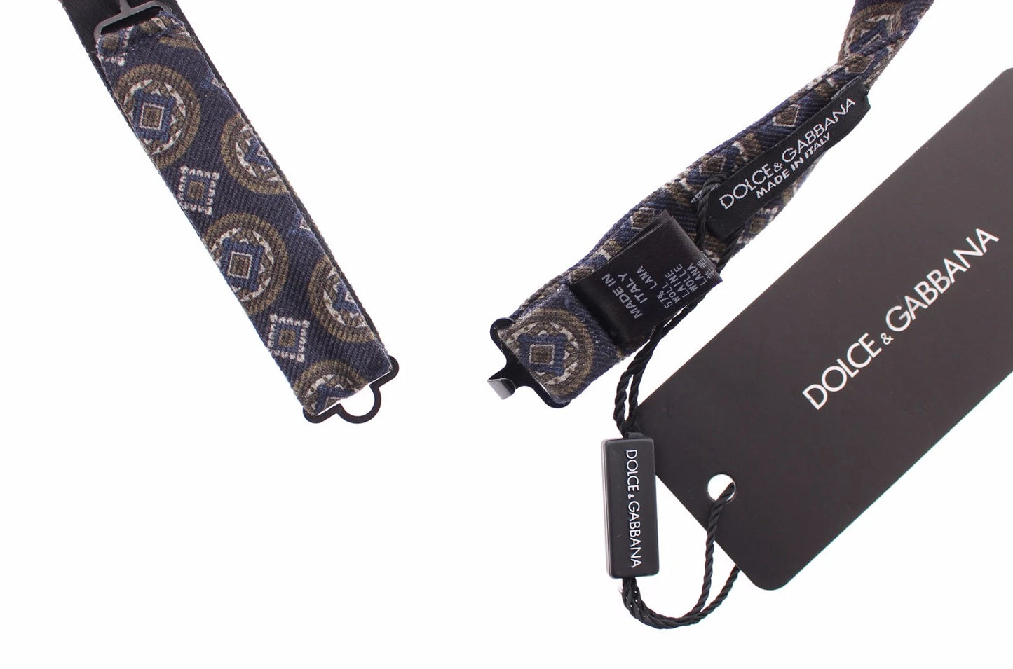 Papillon en soie bleue à motifs baroque Fantasi, Dolce & Gabbana.