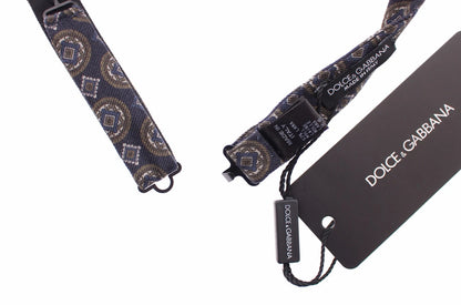 Papillon en soie bleue à motifs baroque Fantasi, Dolce & Gabbana.