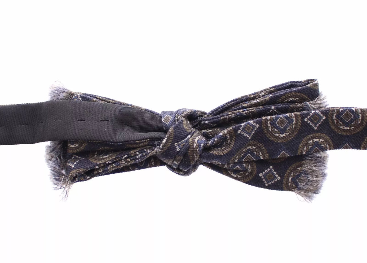 Papillon en soie bleue à motifs baroque Fantasi, Dolce &amp; Gabbana.