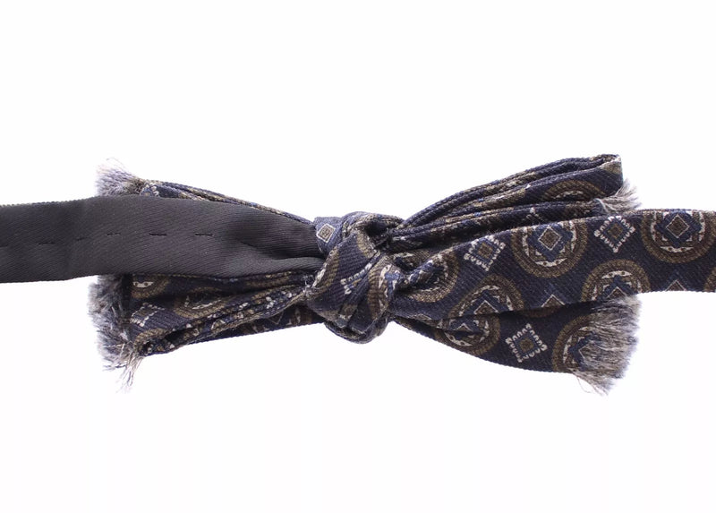 Papillon en soie bleue à motifs baroque Fantasi, Dolce &amp; Gabbana.