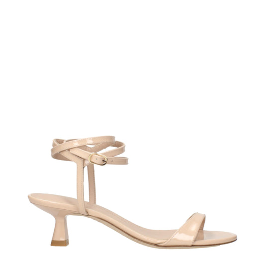 Stuart Weitzman beige leren stiletto hakken sandalen