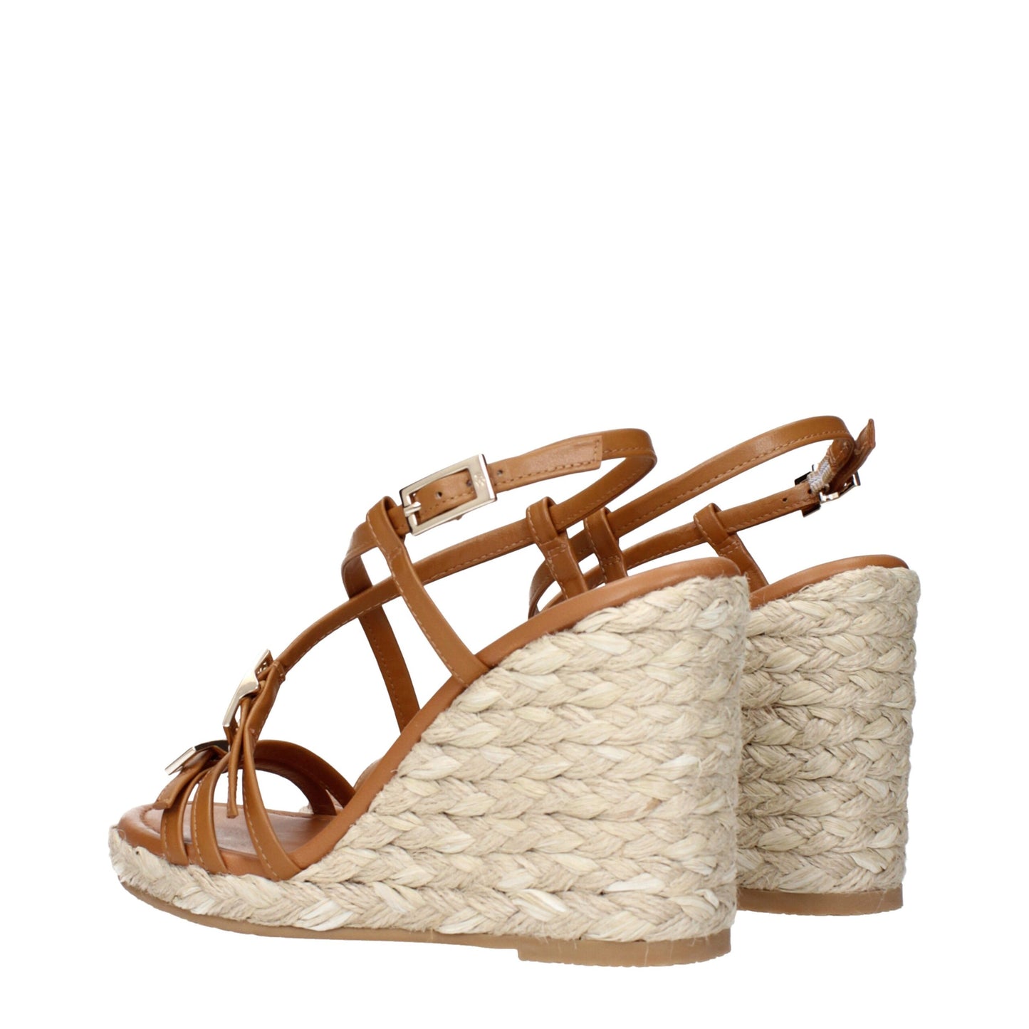 Sandales compensées en cuir marron de Stuart Weitzman