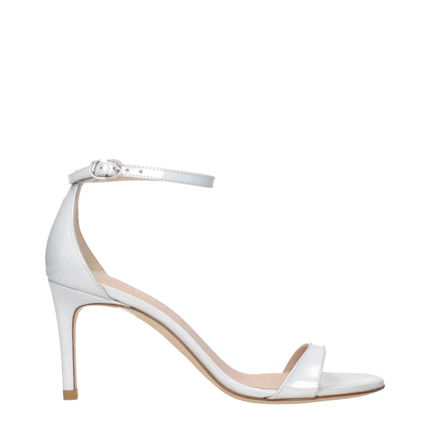 Sandales à talons aiguilles en cuir blanc de Stuart Weitzman