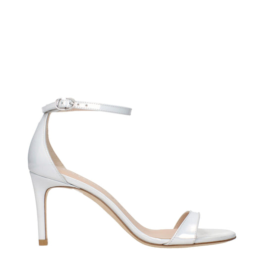 Sandales à talons aiguilles en cuir blanc de Stuart Weitzman