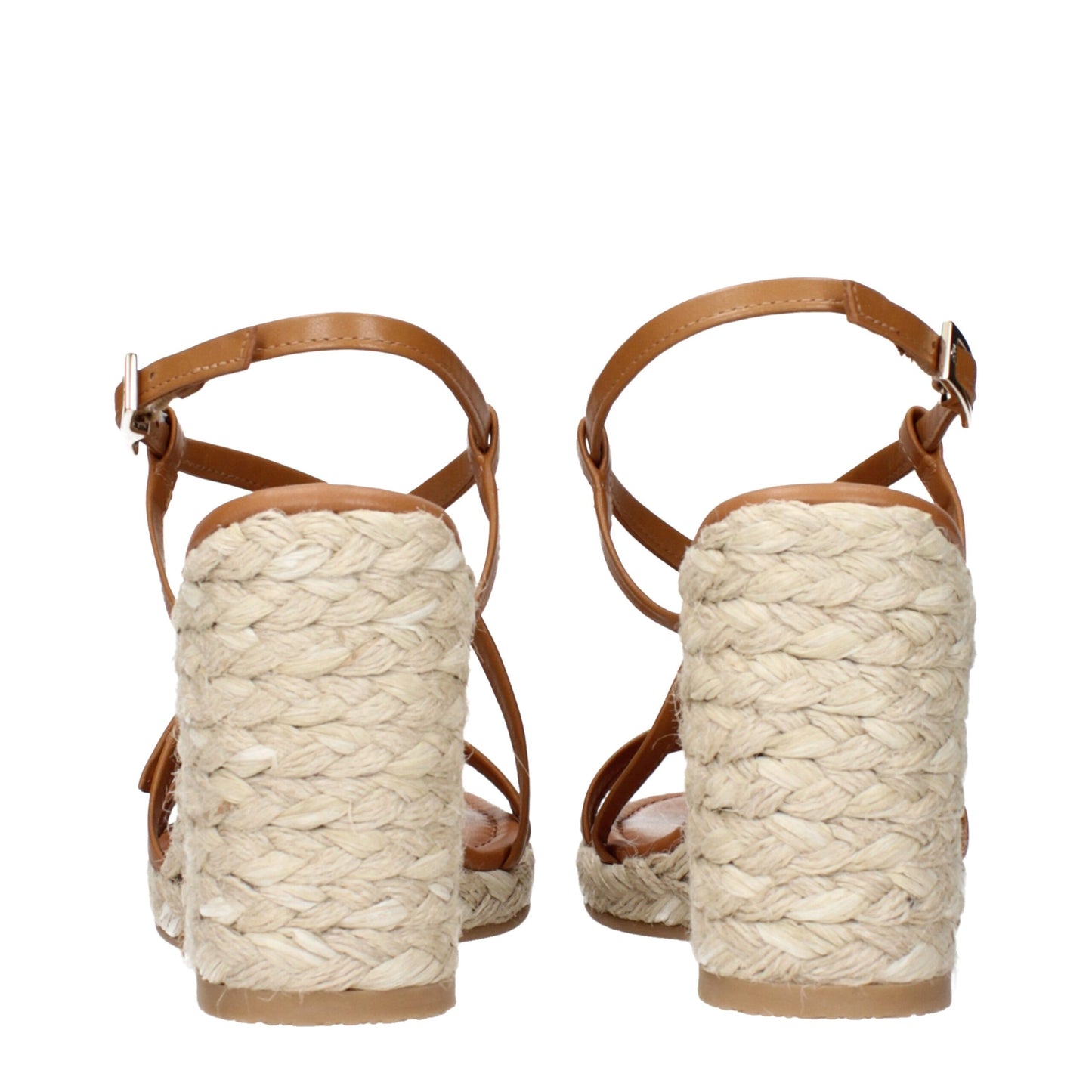 Sandales compensées en cuir marron de Stuart Weitzman