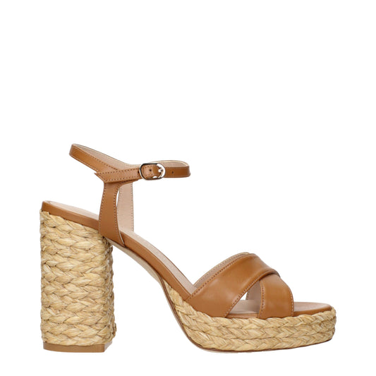 Plateformes en cuir marron de Stuart Weitzman