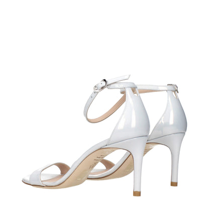 Sandales à talons aiguilles en cuir blanc de Stuart Weitzman