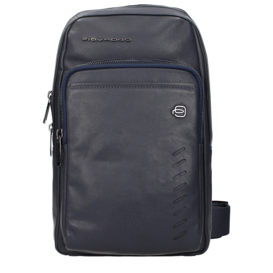 Sacs à bandoulière en cuir bleu Piquadro