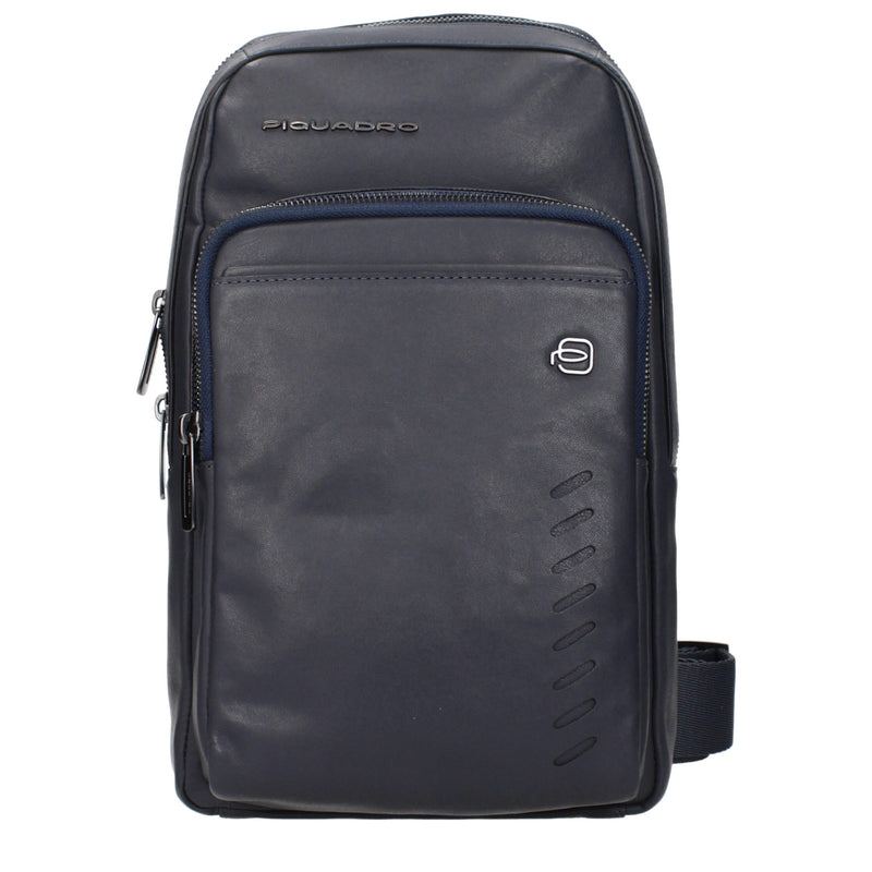 Piquadro Sac Bandoulière en Cuir Bleu