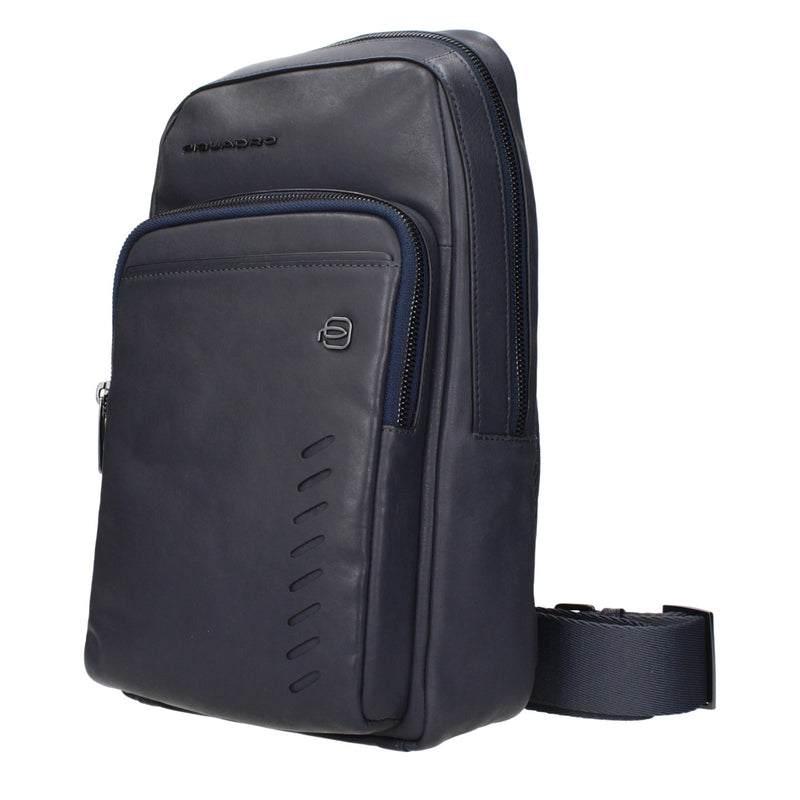 Piquadro Sac Bandoulière en Cuir Bleu