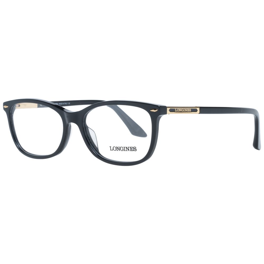 Monture de lunettes femme Longines noire - Design carré élégant
