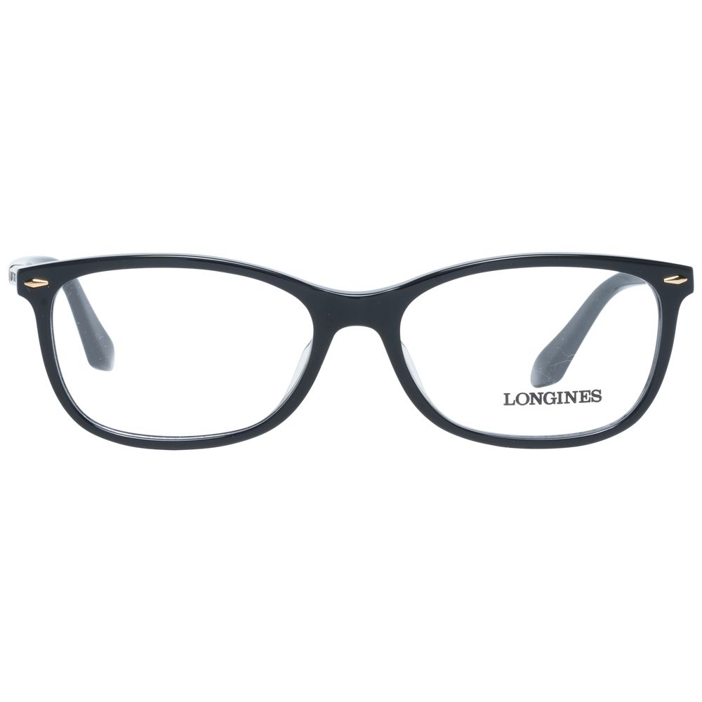Monture de lunettes femme Longines noire - Design carré élégant