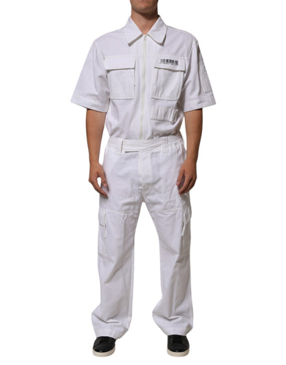 Combinaison pantalon utilitaire à fermeture éclair avec patch code-barres blanc de Dolce &amp; Gabbana