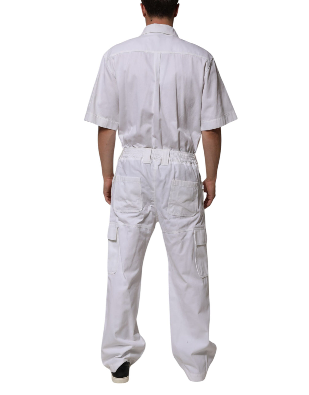 Combinaison pantalon utilitaire à fermeture éclair avec patch code-barres blanc de Dolce &amp; Gabbana