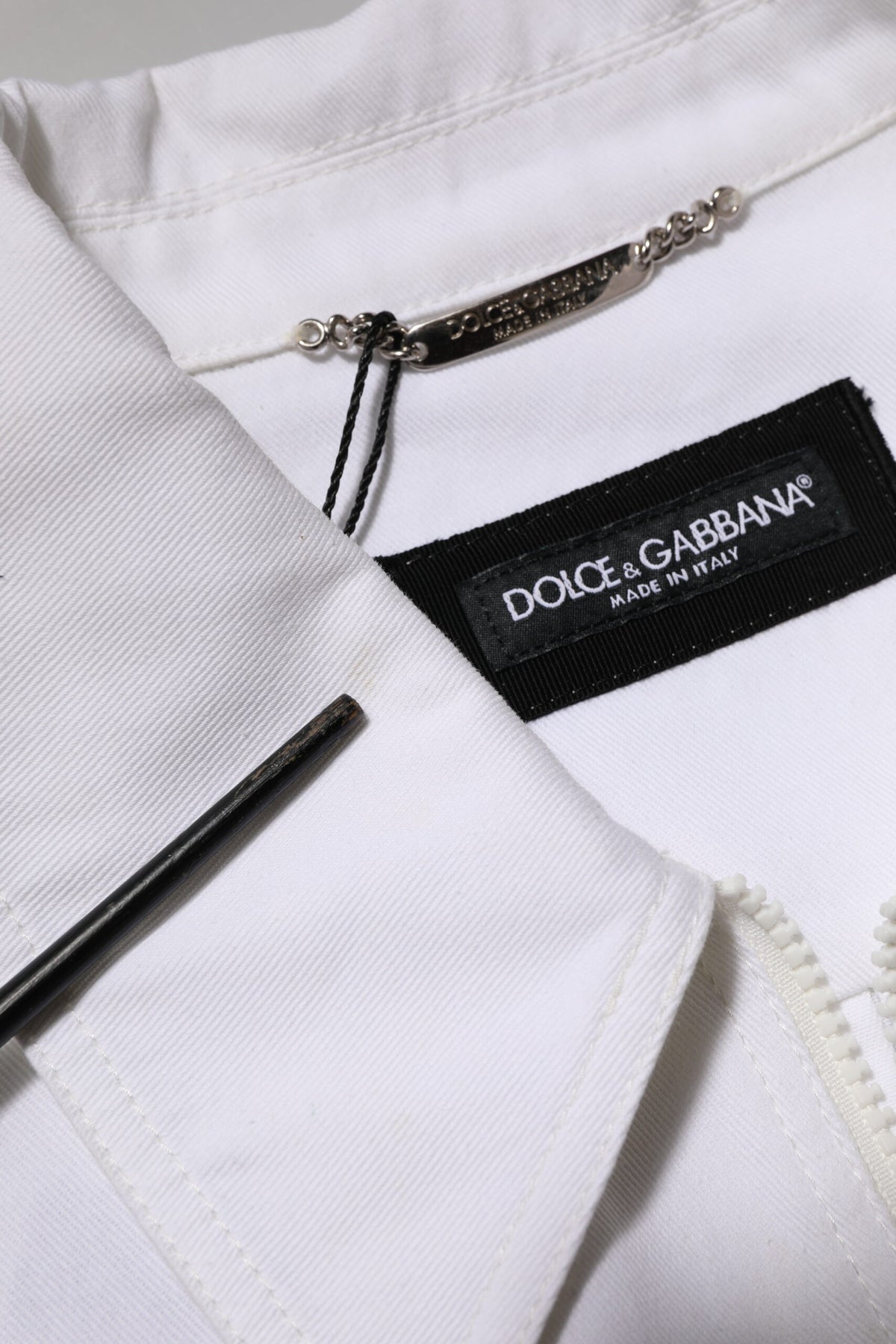 Combinaison pantalon utilitaire à fermeture éclair avec patch code-barres blanc de Dolce &amp; Gabbana