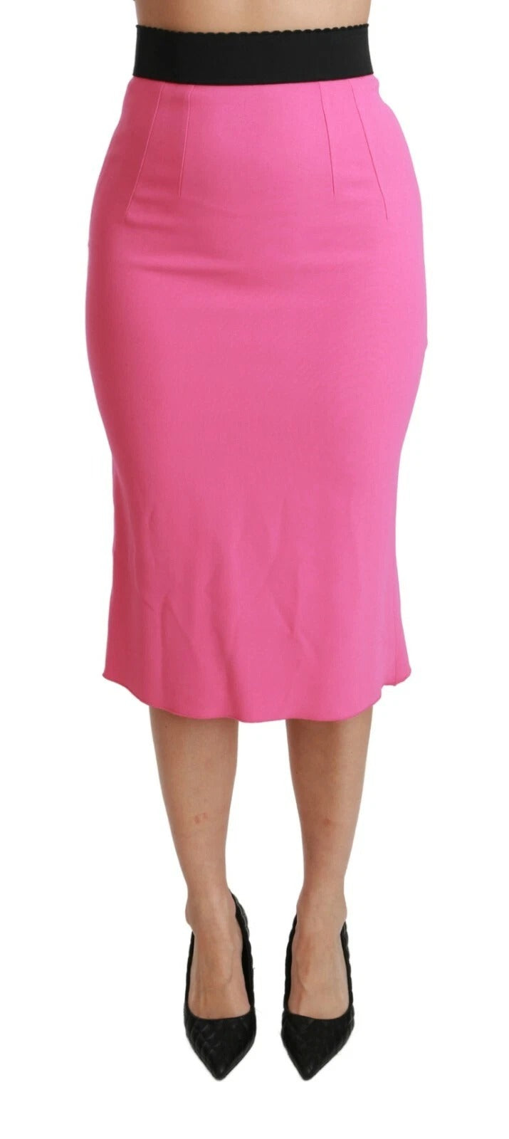 Dolce & Gabbana Jupe Midi Crayon Taille Haute Rose