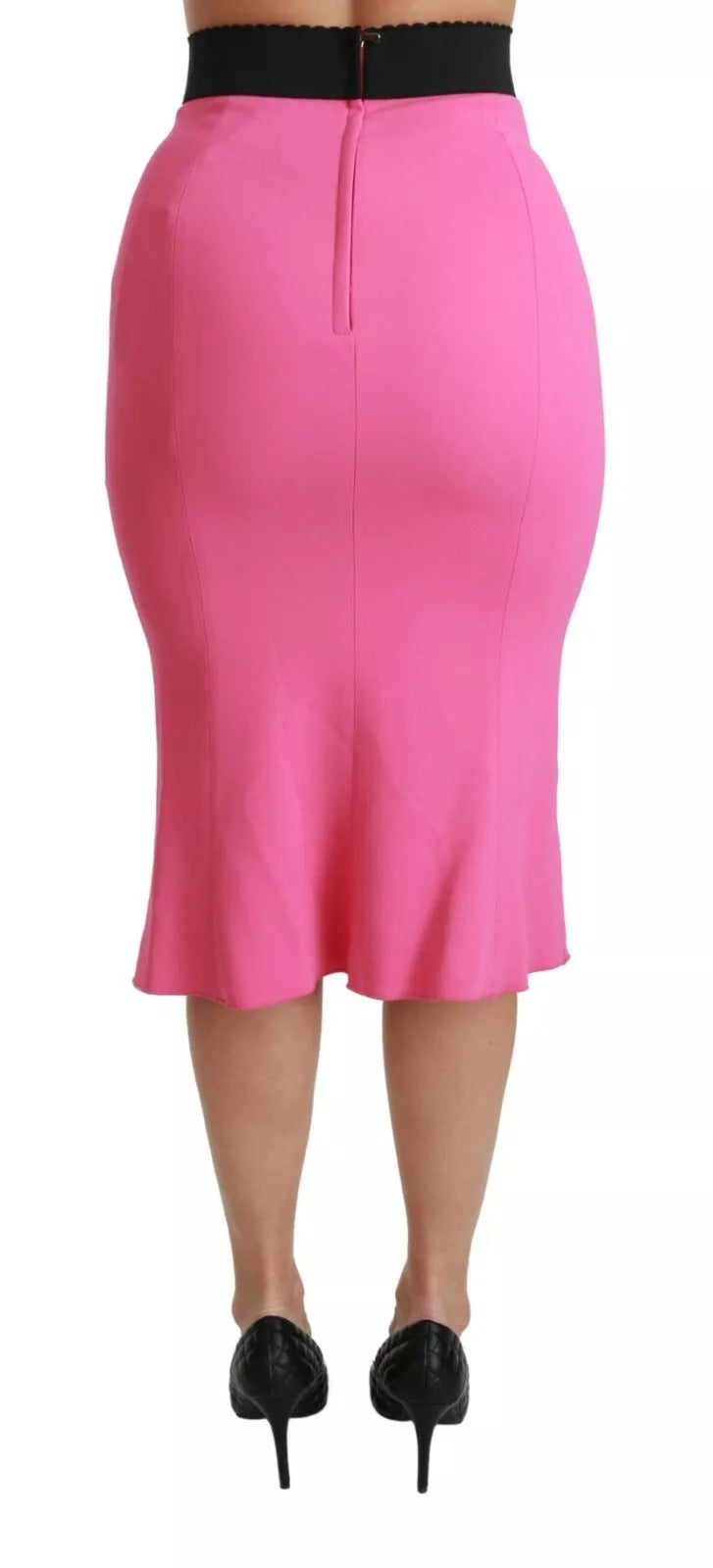 Dolce & Gabbana Jupe Midi Crayon Taille Haute Rose