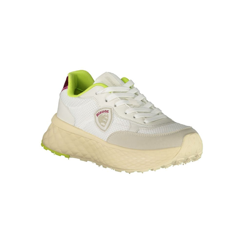 Sneakers Blauer White Polyester - Confort et Style Athlétique