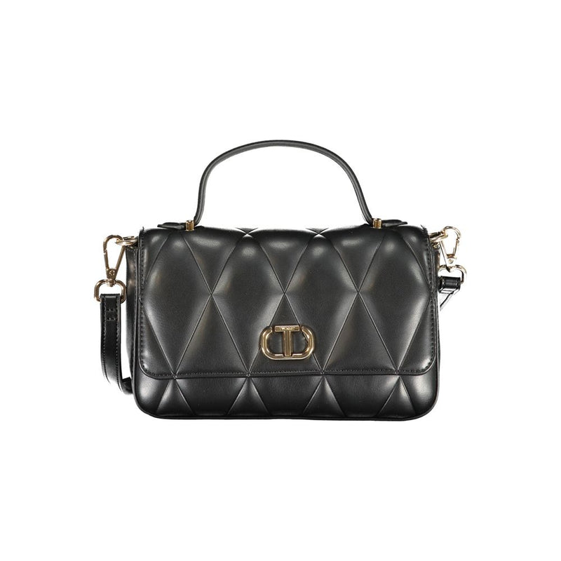 Sac à épaule en polyuréthane noir Twinset