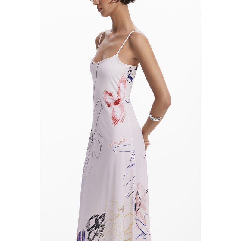 Robe Longue Desigual Kala Blanche en Polyester pour Femme