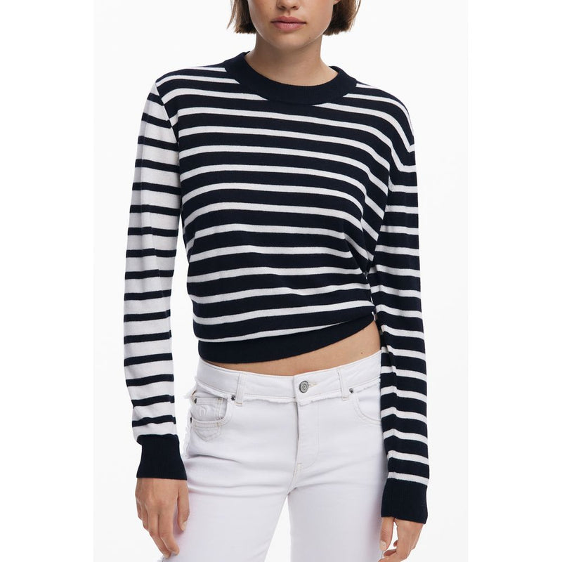 Desigual Jers Bergen Pull Femme Noir en Laine
