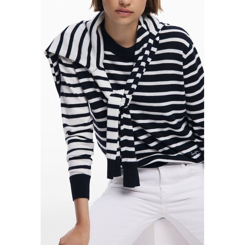Desigual Jers Bergen Pull Femme Noir en Laine