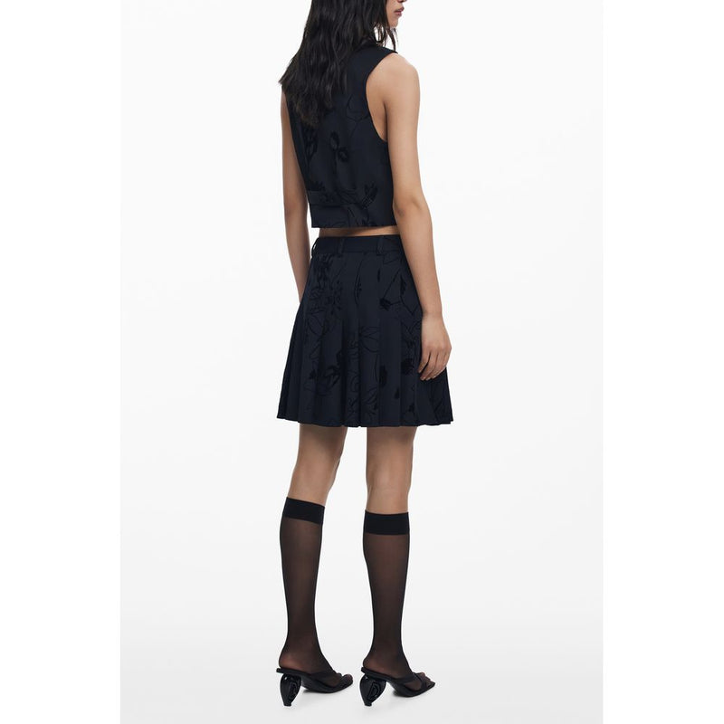 Jupe Femme Desigual Noire en Polyester - Une Déclaration de Mode Audacieuse