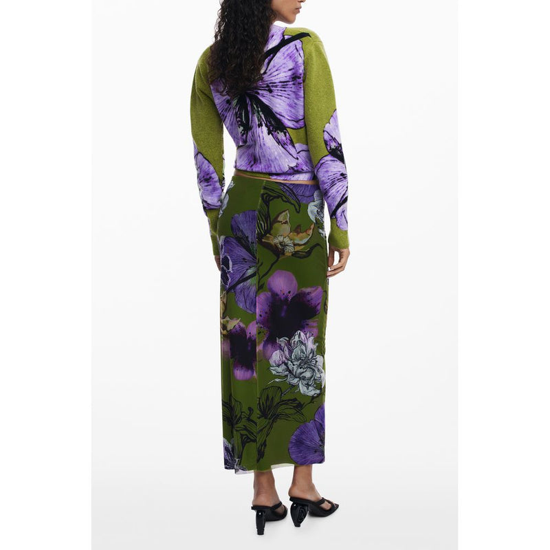 Desigual Green Polyester Long Skirt for Women
