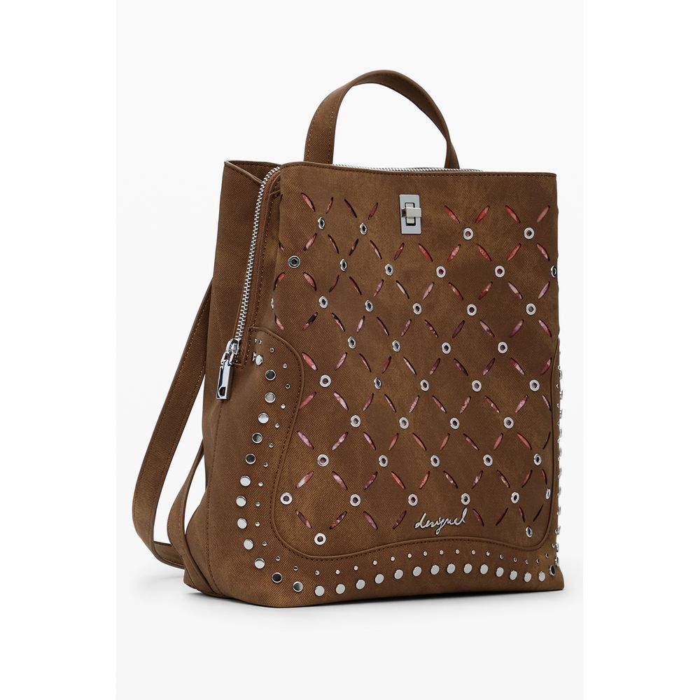 Sac à dos mini Desigual Yankee Metal Patch Sumy - Marron